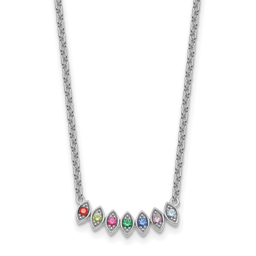 14k White Gold 7 Birthstone Mother's Necklace Mounting