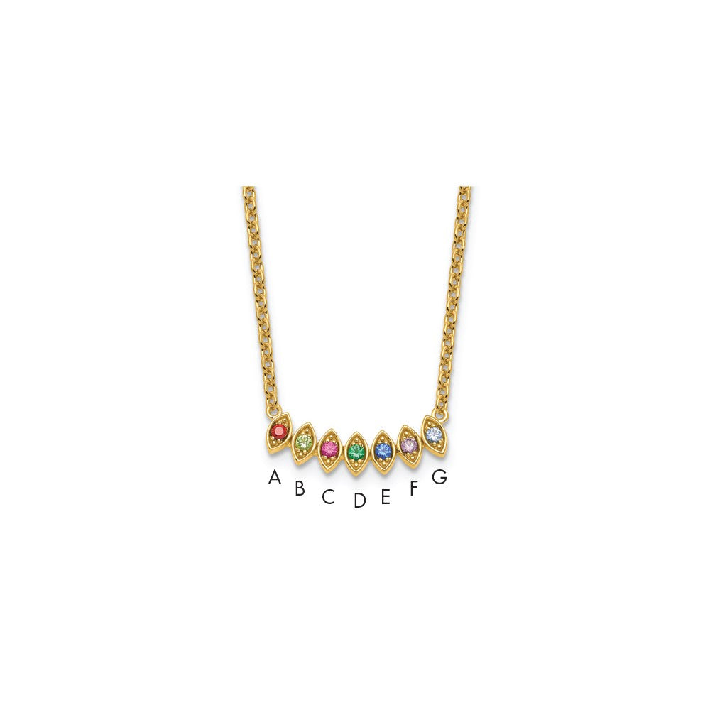 14k 7 Birthstone Mother's Necklace Mounting