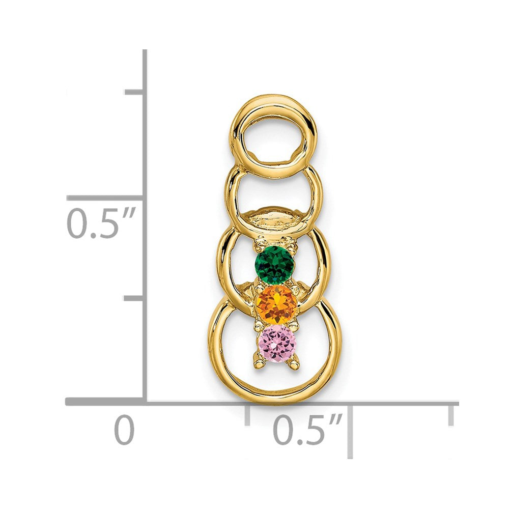 14k 3 Stone Family Pendant Mounting