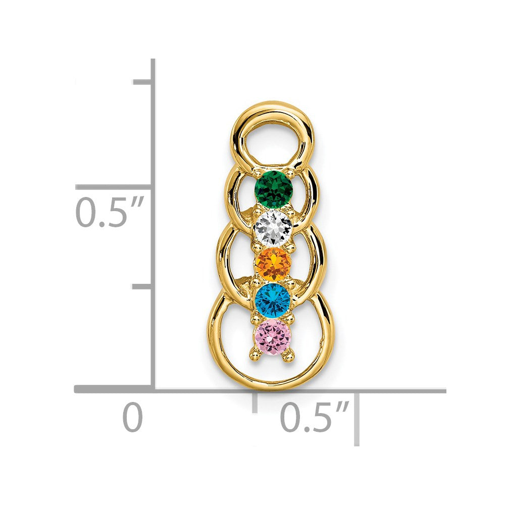 14k 5 Stone Family Pendant Mounting