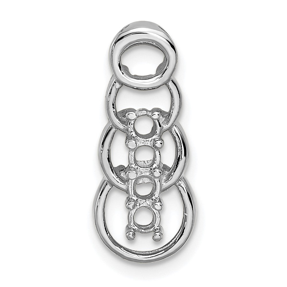 14k White Gold 4 Stone Family Pendant Mounting