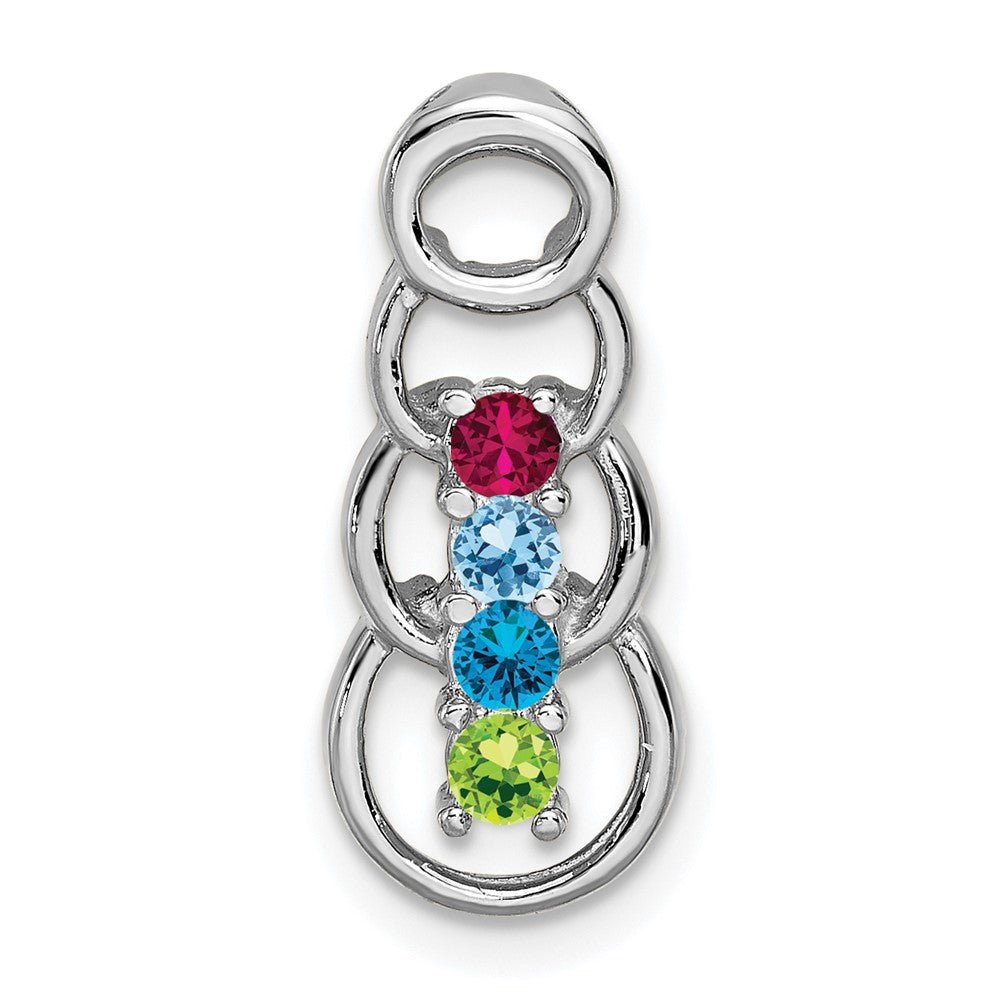 14k White Gold 4 Stone Family Pendant Mounting