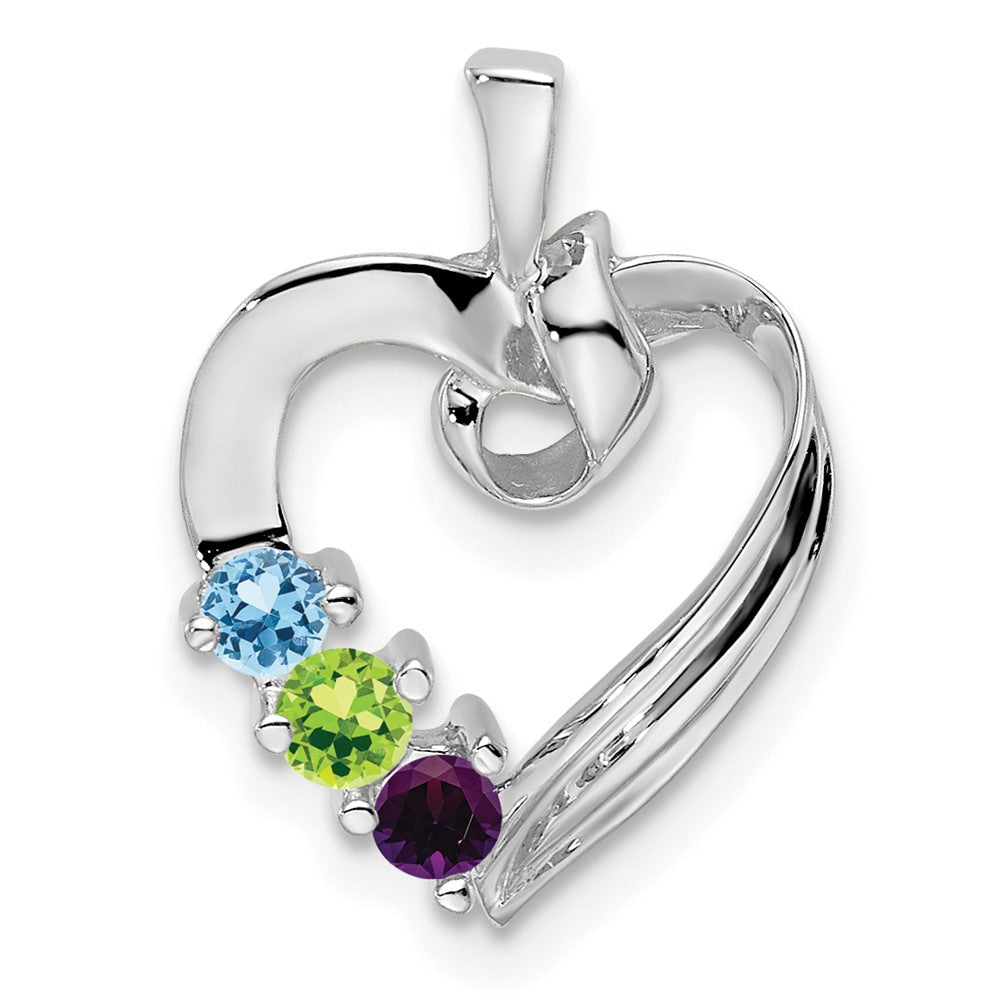 14k White Gold 3 Stone Family Pendant Mounting