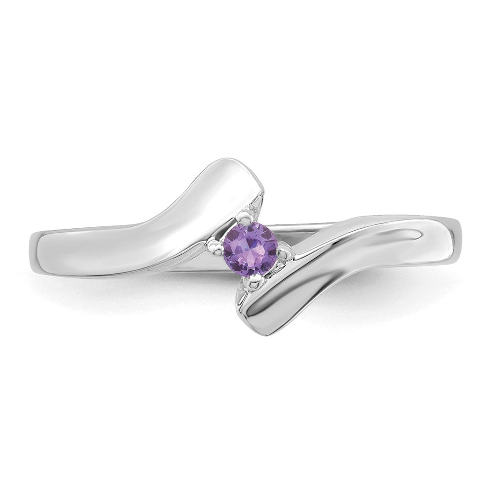 14k White Gold Polished 1-Stone Mothers Ring Mounting