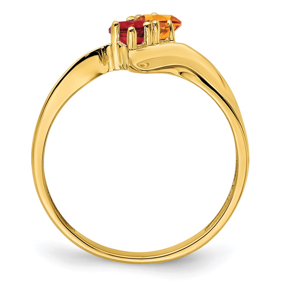 14k Polished 2-Stone Mothers Ring Mounting