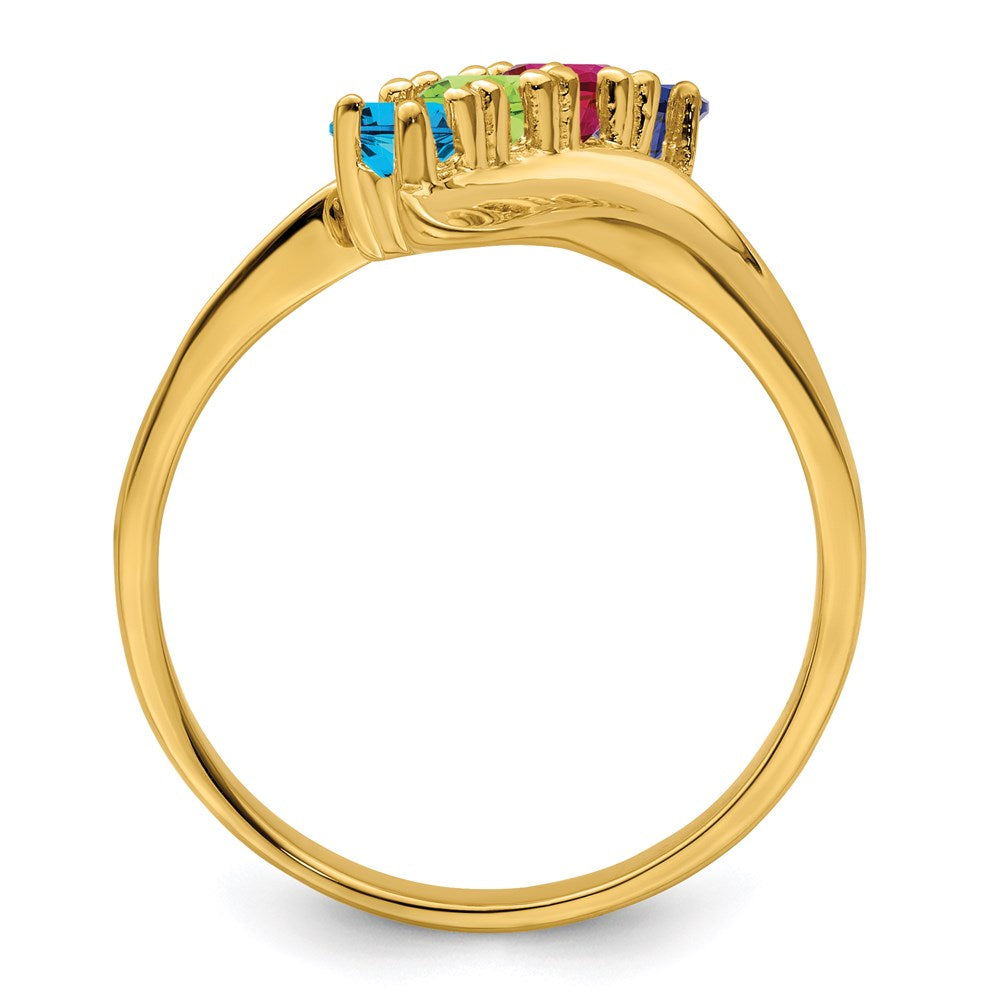 14k Polished 4-Stone Mothers Ring Mounting
