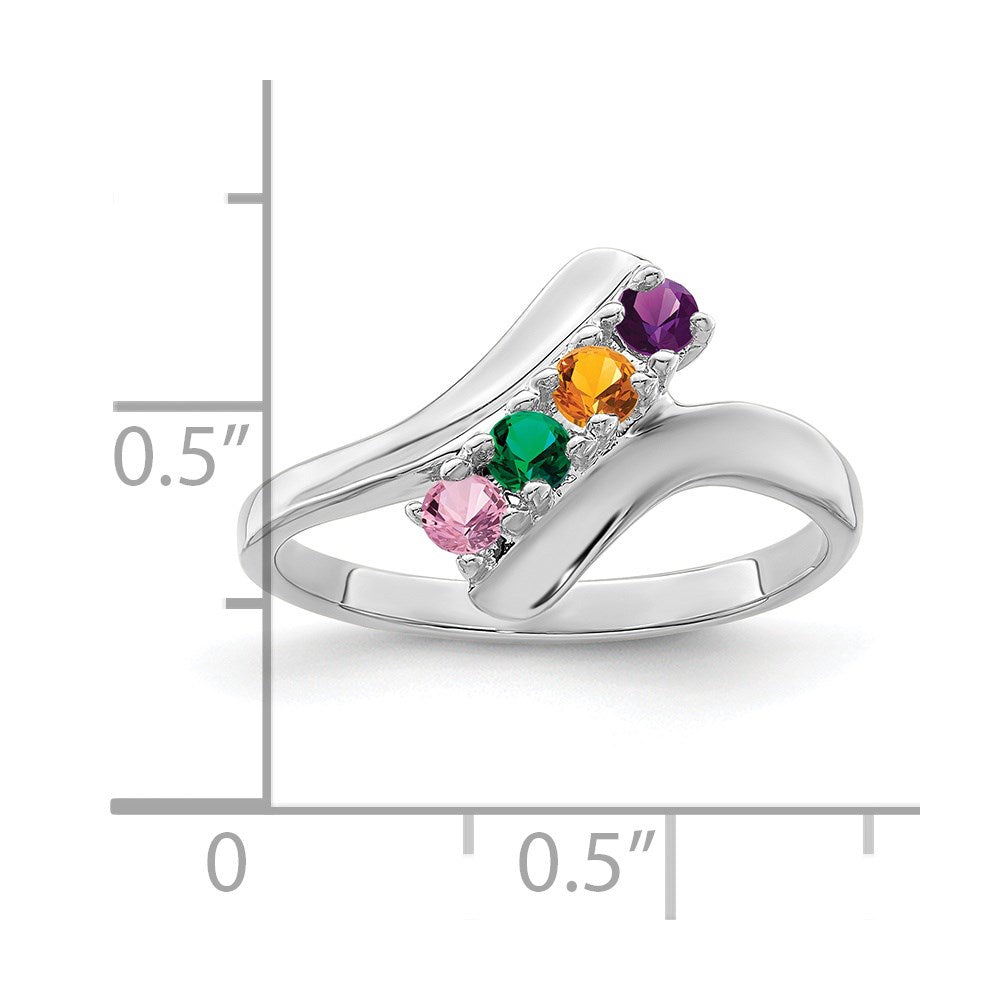 Sterling Silver Rhodium-plated Family Jewelry Mounting