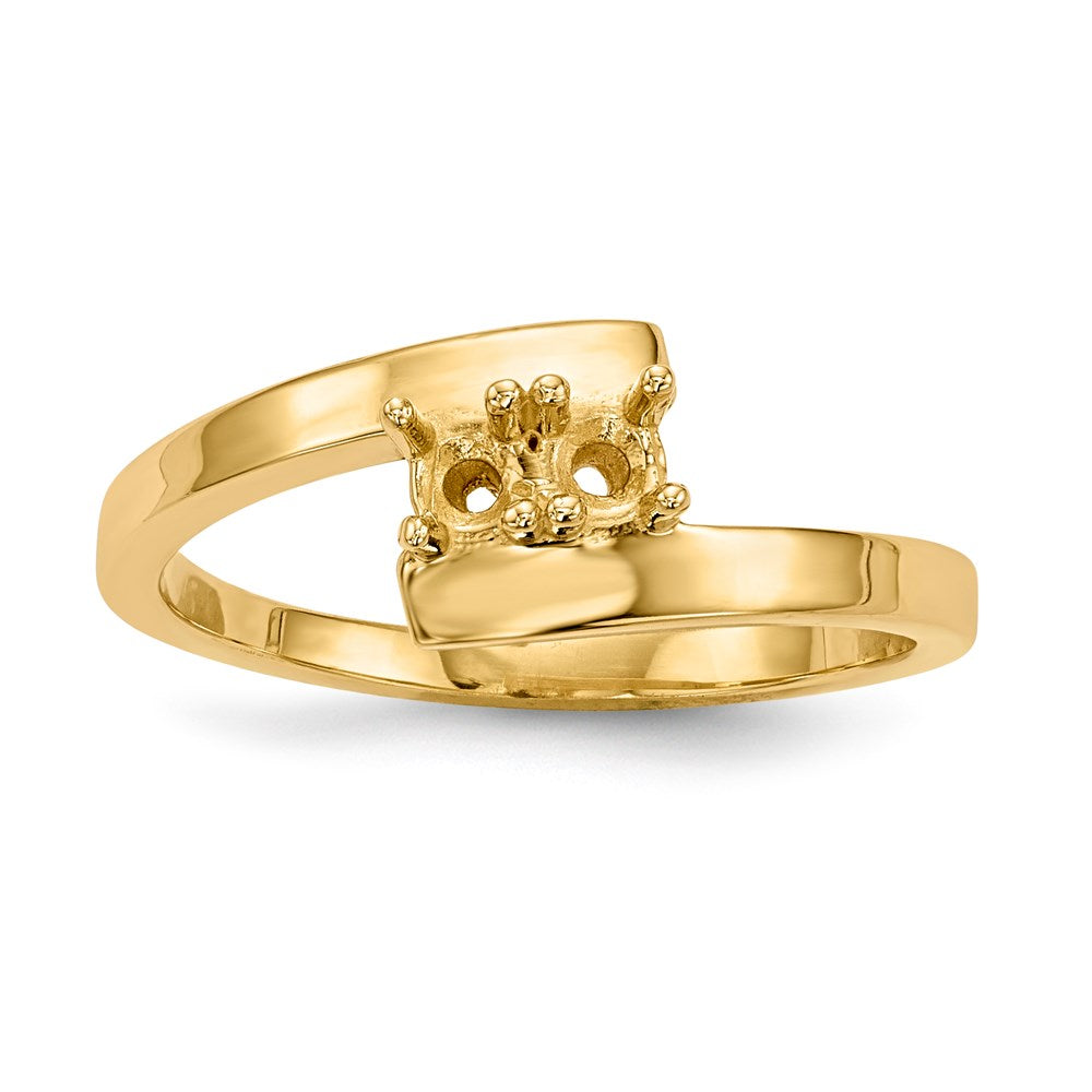 14k Polished 2-Stone Mothers Ring Mounting