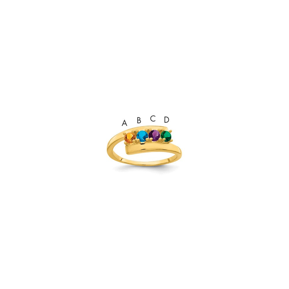 14k Polished 4-Stone Mothers Ring Mounting