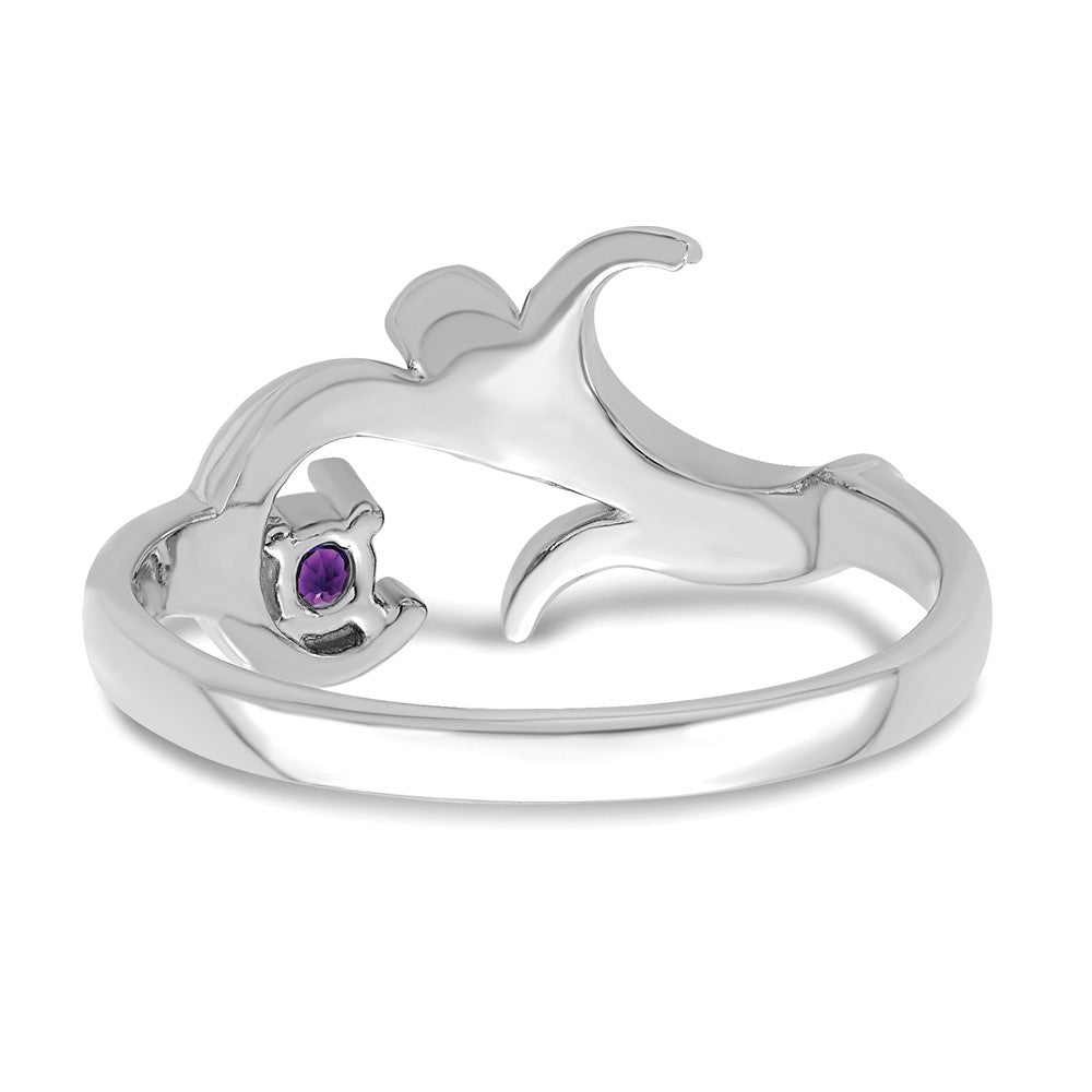 14k White Gold Polished 1-Stone Mothers Ring Mounting