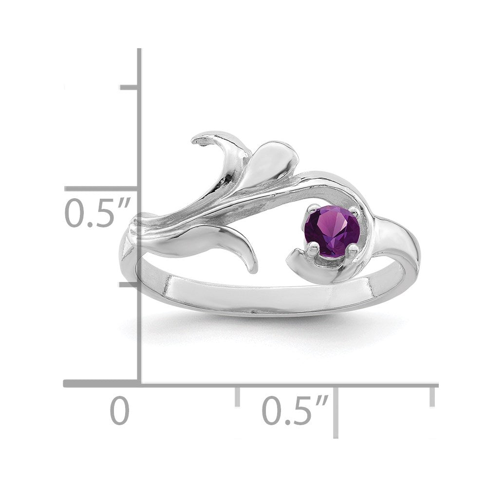 14k White Gold Polished 1-Stone Mothers Ring Mounting