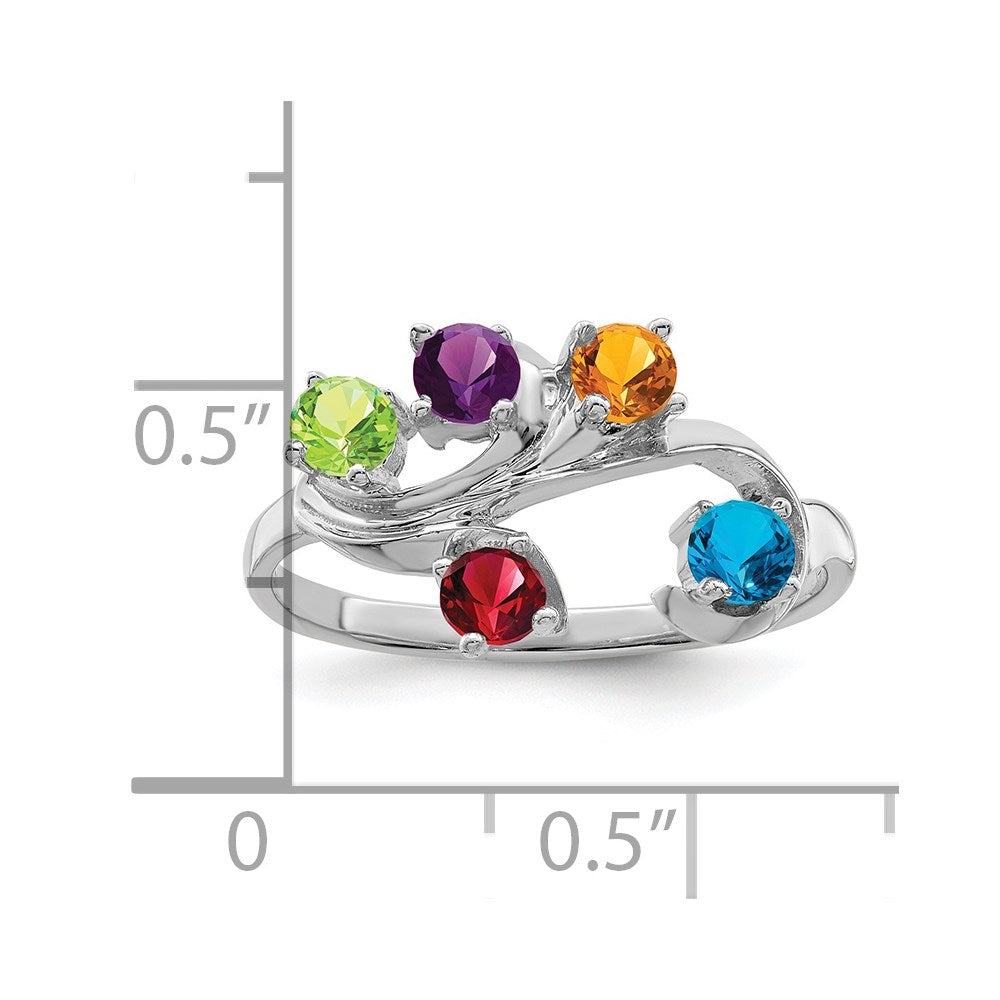 Sterling Silver Rhodium-plated Family Jewelry Mounting