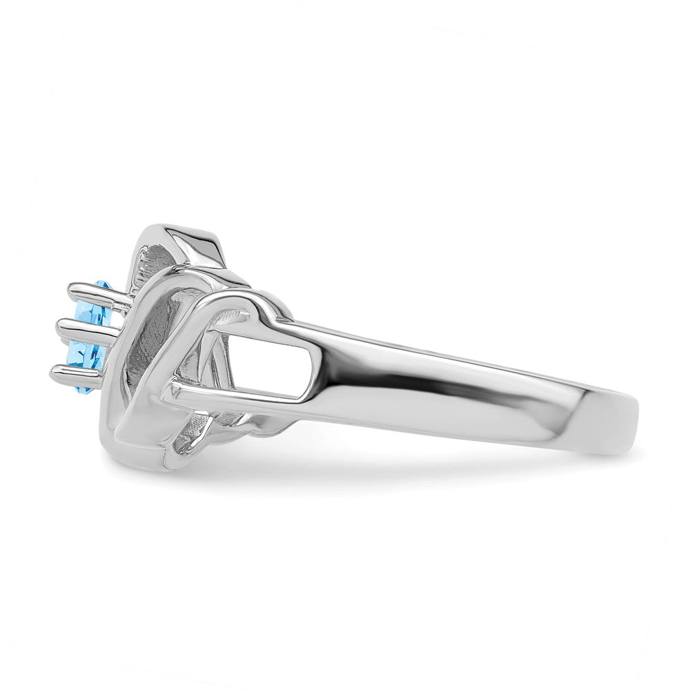 14k White Gold Polished 1-Stone Mothers Ring Mounting