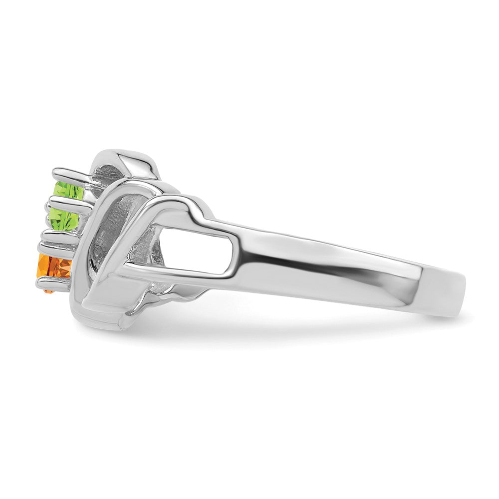 14k White Gold Polished 2-Stone Mothers Ring Mounting