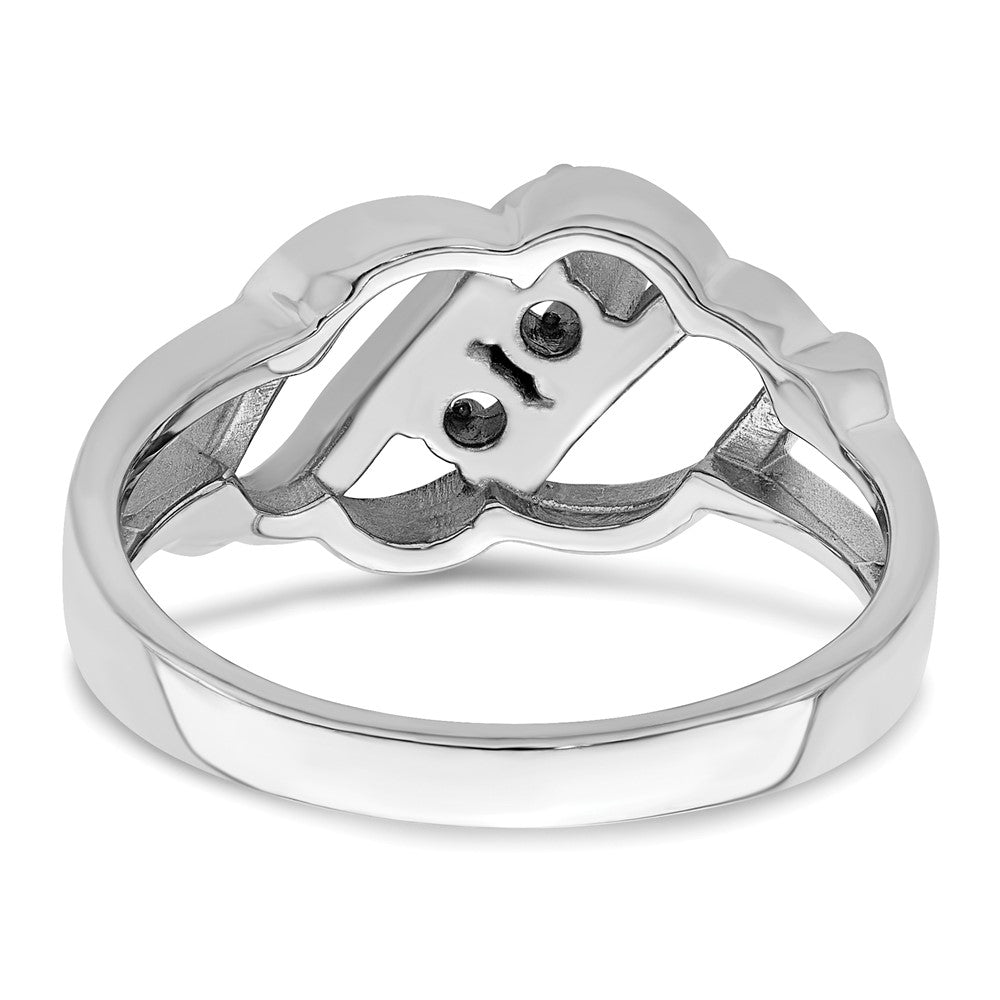 14k White Gold Polished 2-Stone Mothers Ring Mounting