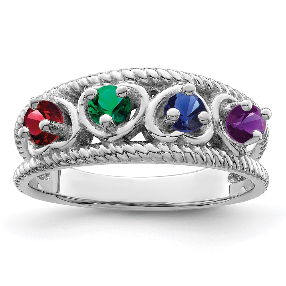 Sterling Silver Rhodium-plated Family Jewelry Mounting