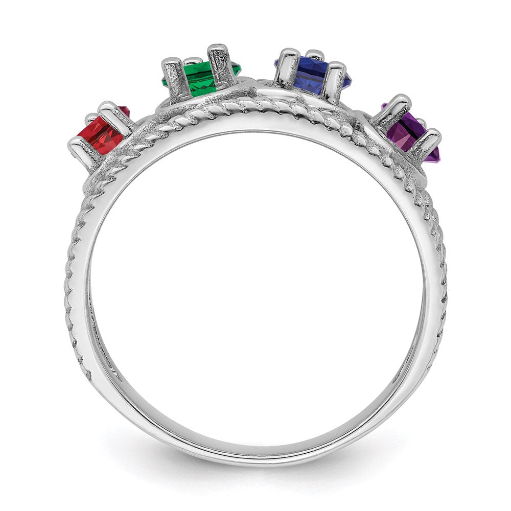 Sterling Silver Rhodium-plated Family Jewelry Mounting