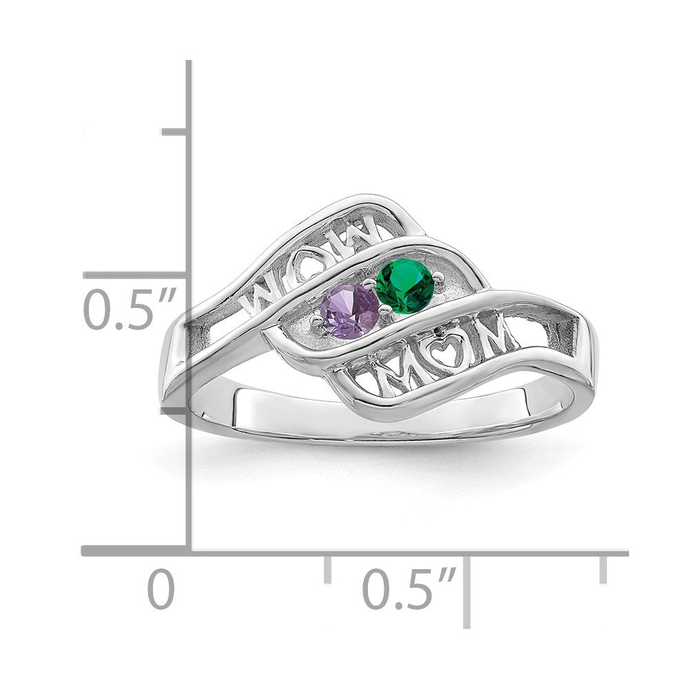 Sterling Silver Rhodium-plated Family Jewelry Mounting