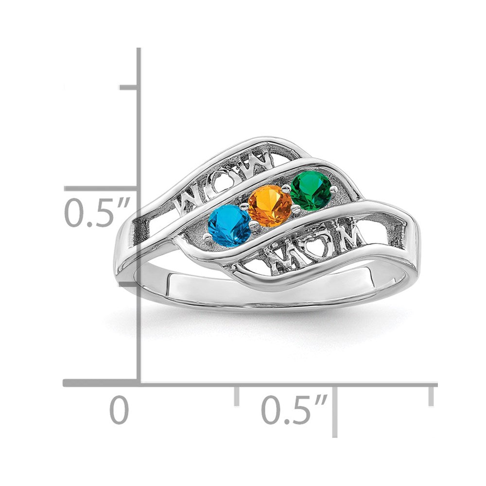 Sterling Silver Rhodium-plated Family Jewelry Mounting
