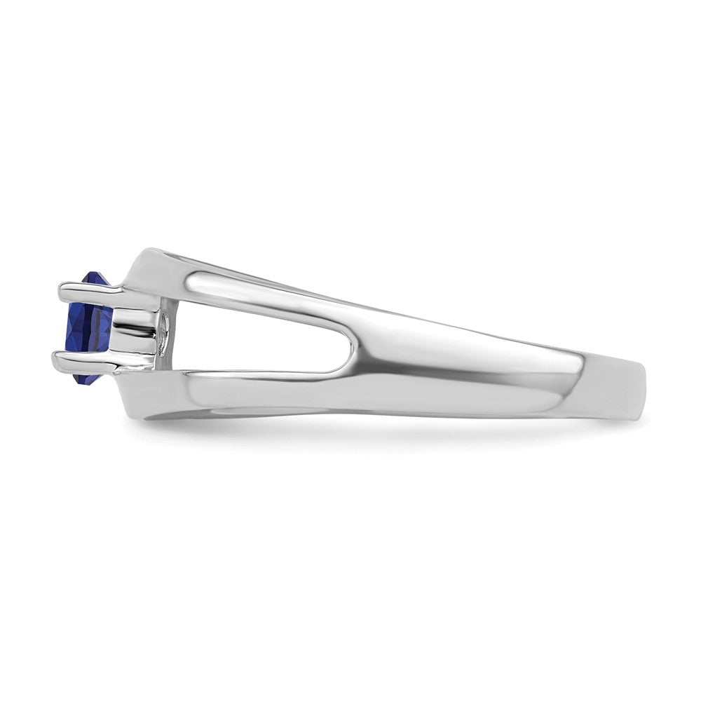 14k White Gold Polished 1-Stone Mothers Ring Mounting