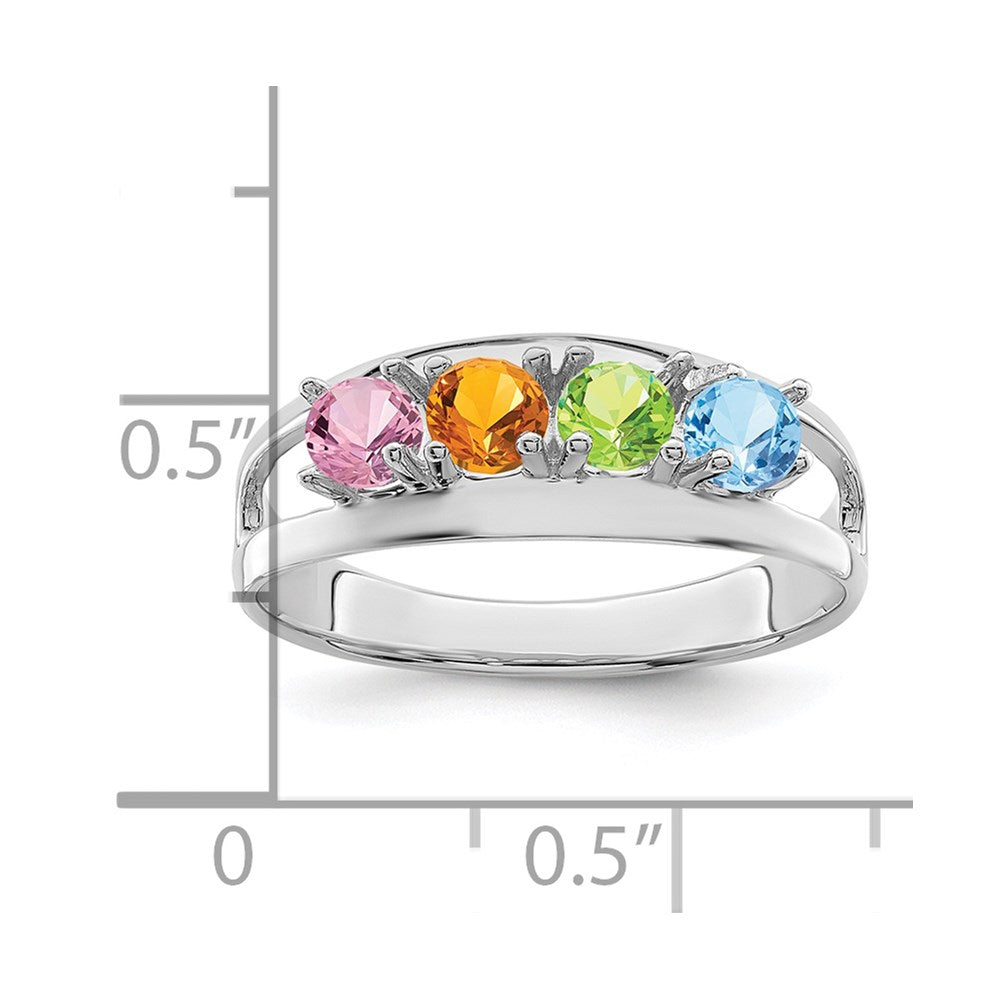 Sterling Silver Rhodium-plated Family Jewelry Mounting