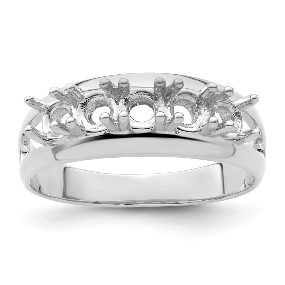 Sterling Silver Rhodium-plated Family Jewelry Mounting
