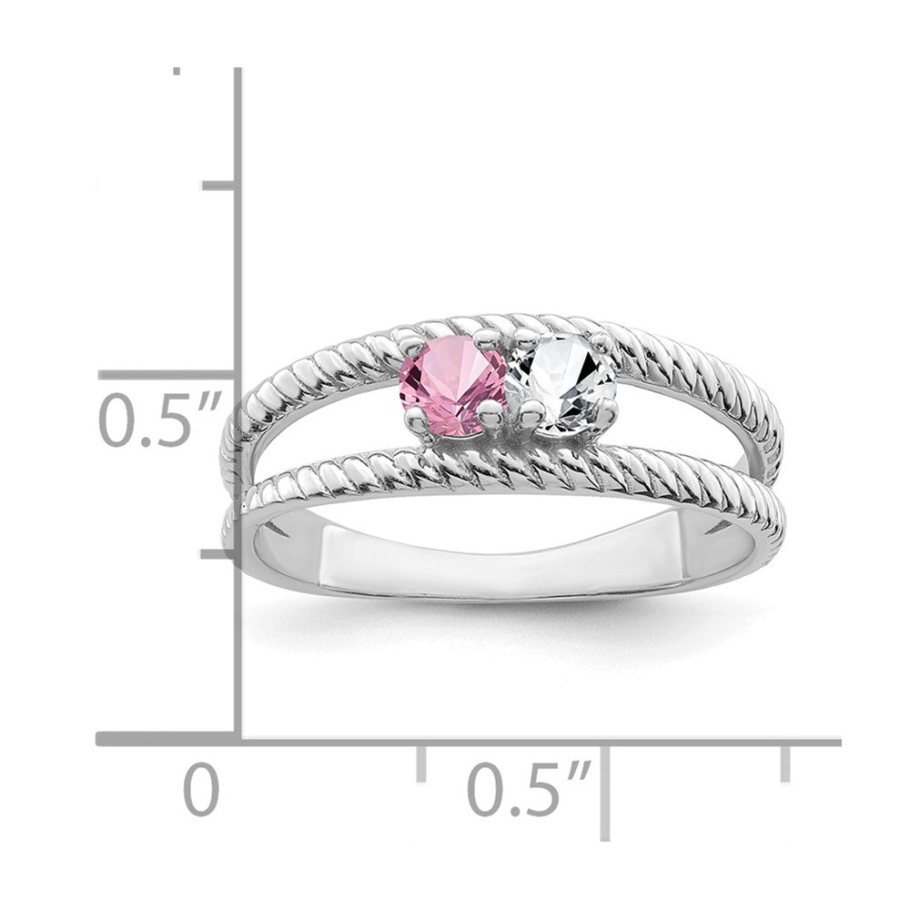 Sterling Silver Rhodium-plated Family Jewelry Mounting