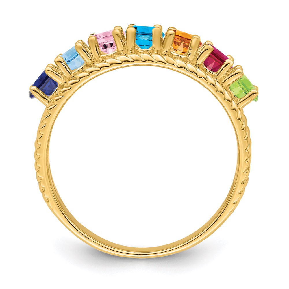 14k Polished 7-Stone Mothers Ring Mounting