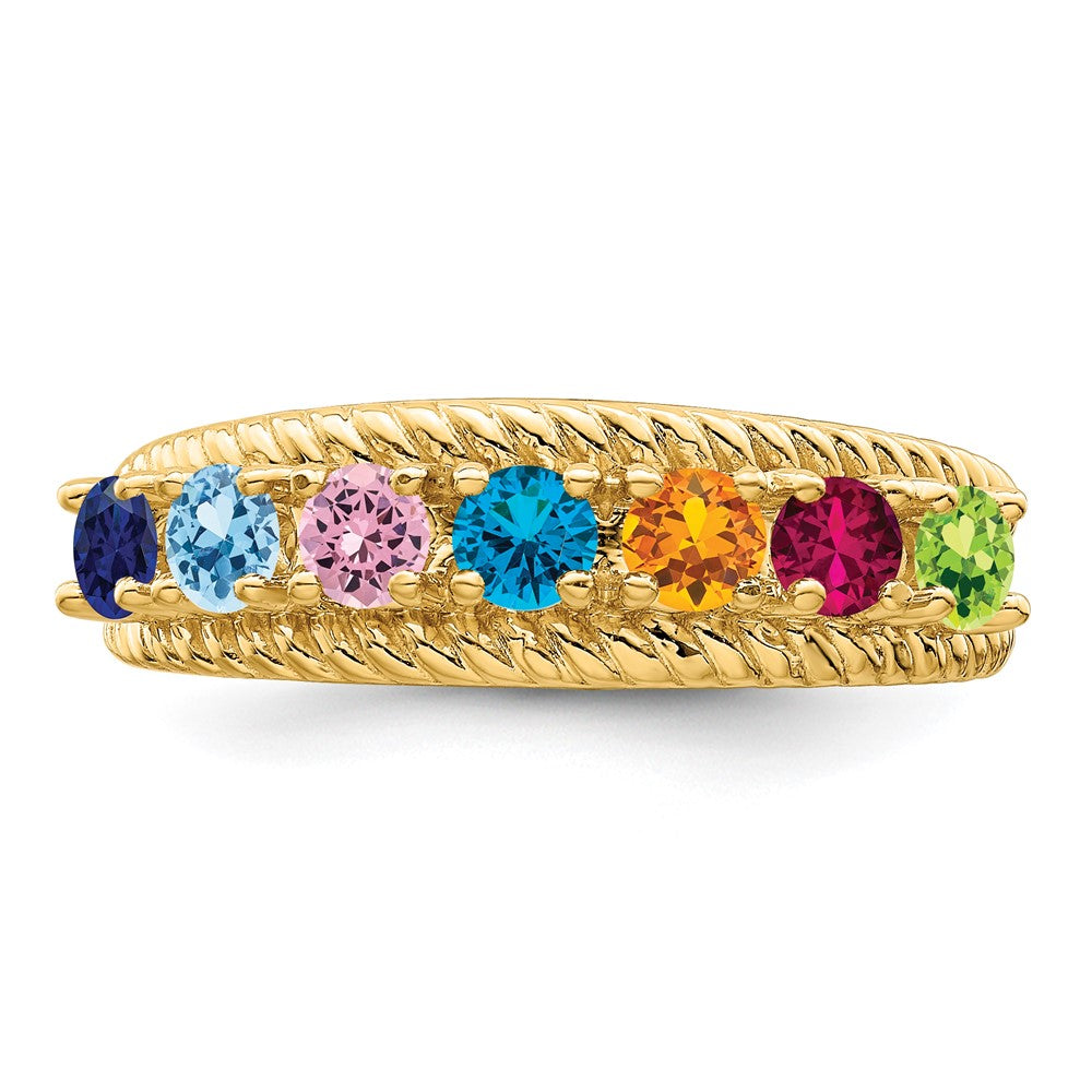 14k Polished 7-Stone Mothers Ring Mounting