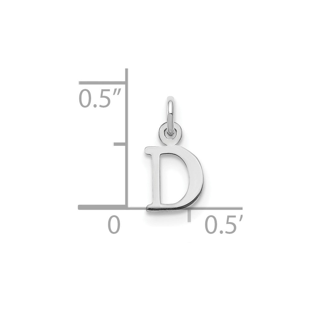 Sterling Silver Rhodium-plated Letter D Initial Charm