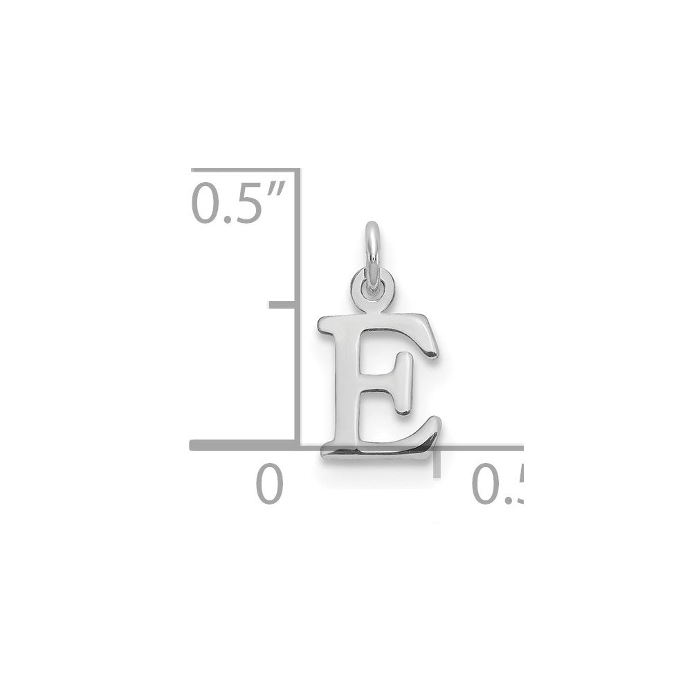 Sterling Silver Rhodium-plated Letter E Initial Charm
