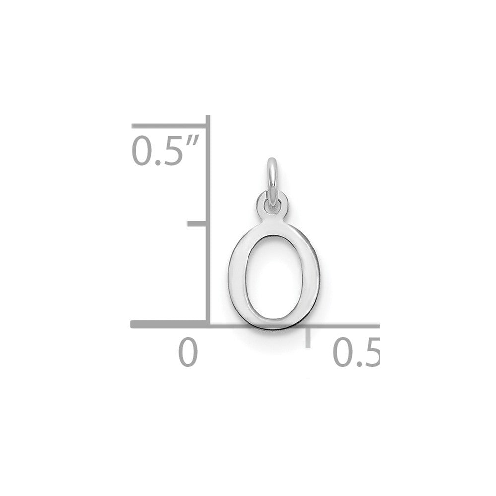 Sterling Silver Rhodium-plated Letter O Initial Charm