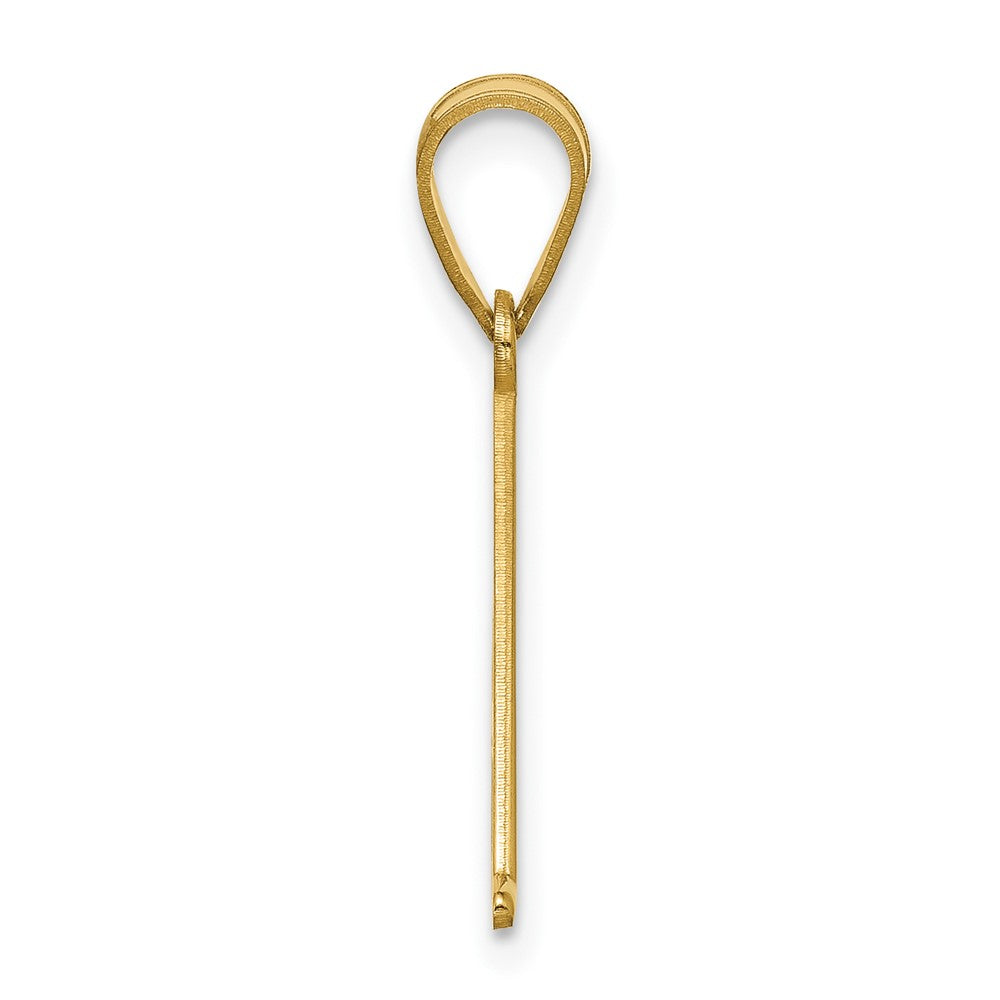 14k Yellow Gold Line Epoxy Initial Pendant