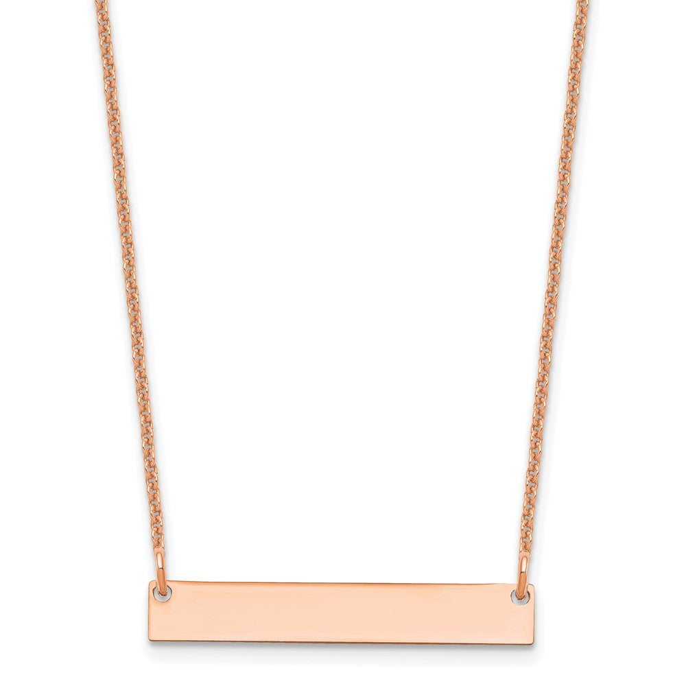 14l Rose Gold Small Blank Bar Necklace