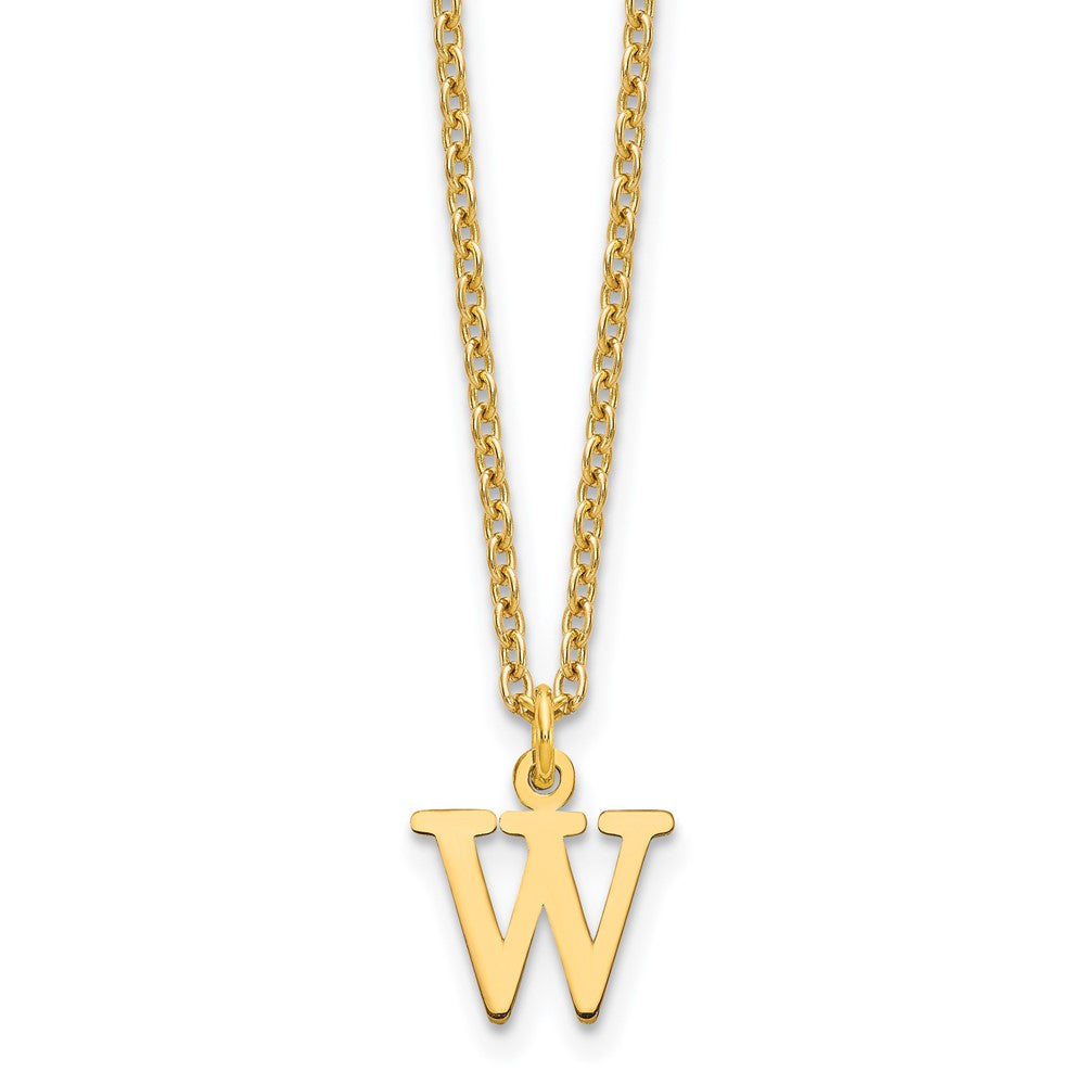 Sterling Silver Gold-plated Cutout Letter W Initial Necklace