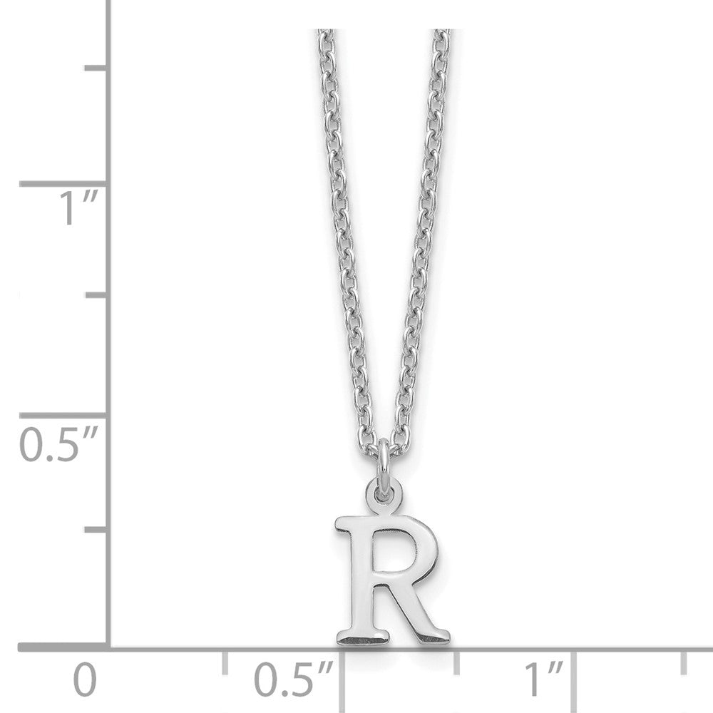 Sterling Silver Rhodium-plated Cutout Letter R Initial Necklace
