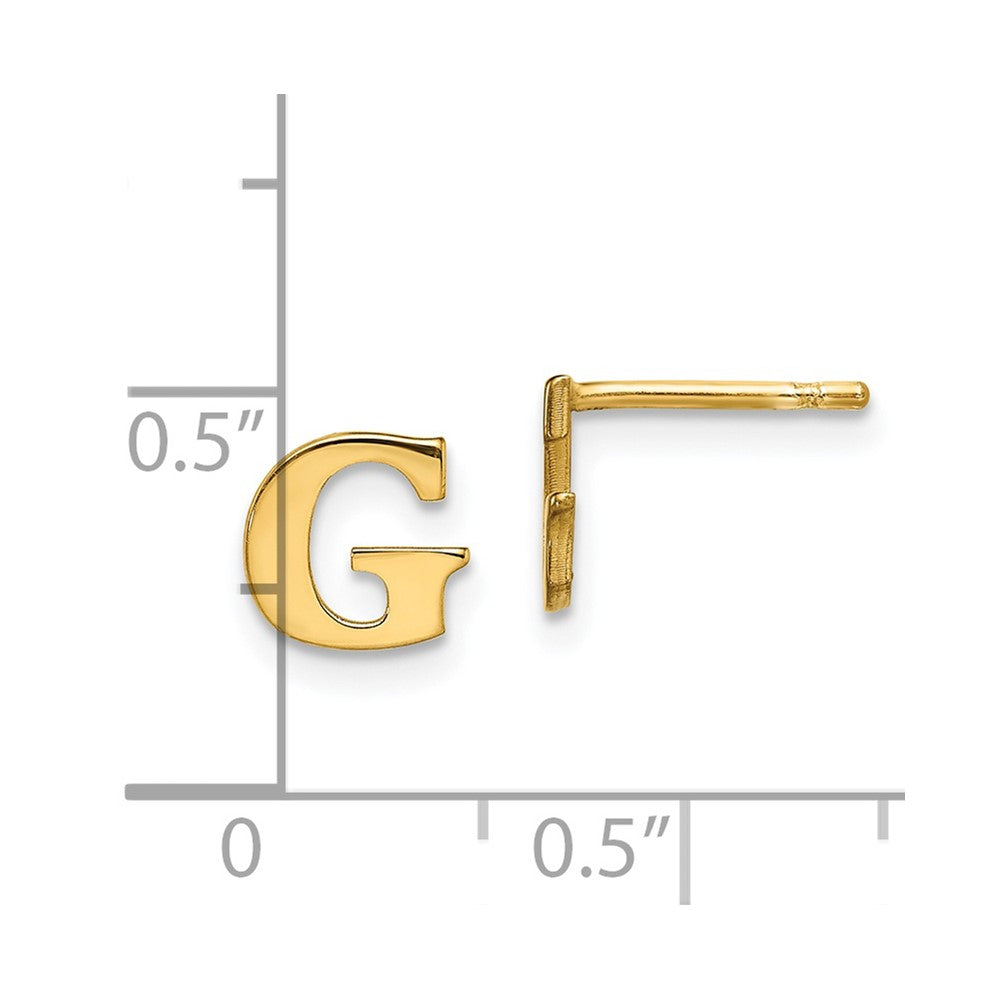 Sterling Silver Gold-plated Letter G Initial Post Earrings