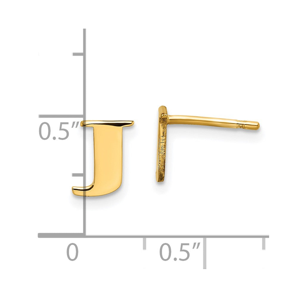 Sterling Silver Gold-plated Letter J Initial Post Earrings
