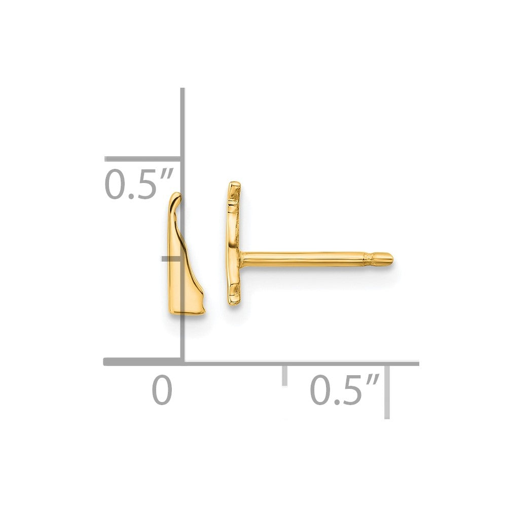 Sterling Silver/Gold-plated Delaware State Earrings