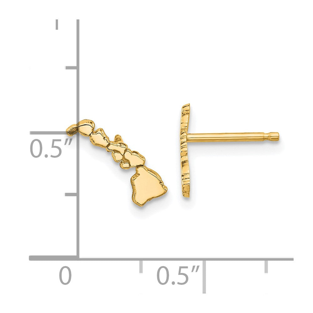 Sterling Silver/Gold-plated Hawaii State Earrings