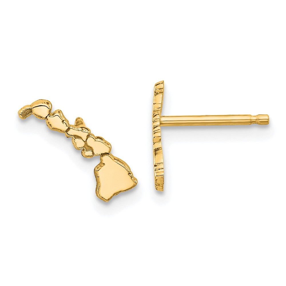 Sterling Silver/Gold-plated Hawaii State Earrings