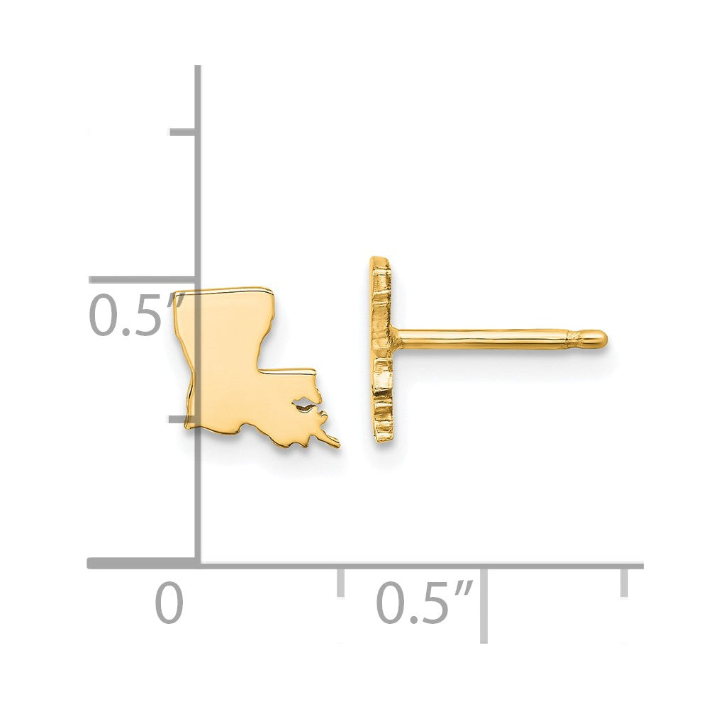 Sterling Silver/Gold-plated Louisiana State Earrings