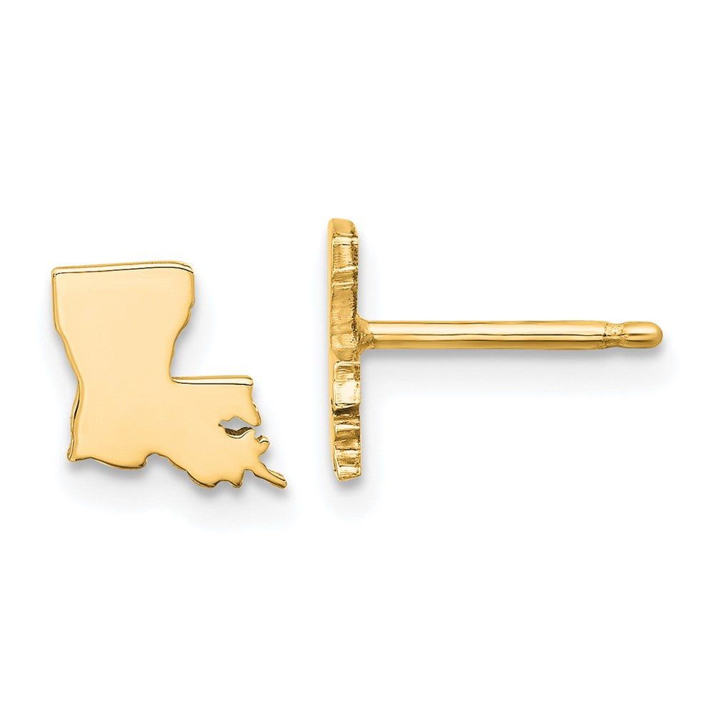 Sterling Silver/Gold-plated Louisiana State Earrings