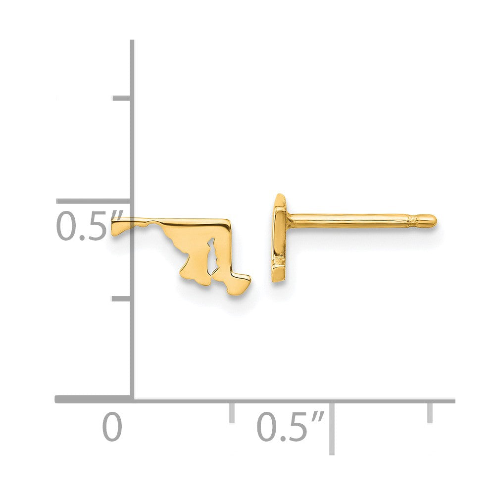 Sterling Silver/Gold-plated Maryland State Earrings