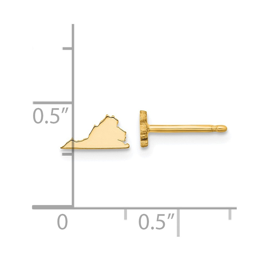 Sterling Silver/Gold-plated Virginia State Earrings