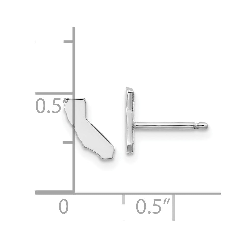 Sterling Silver/Rhodium-plated California State Earrings