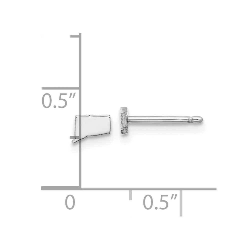 Sterling Silver/Rhodium-plated Connecticut State Earrings