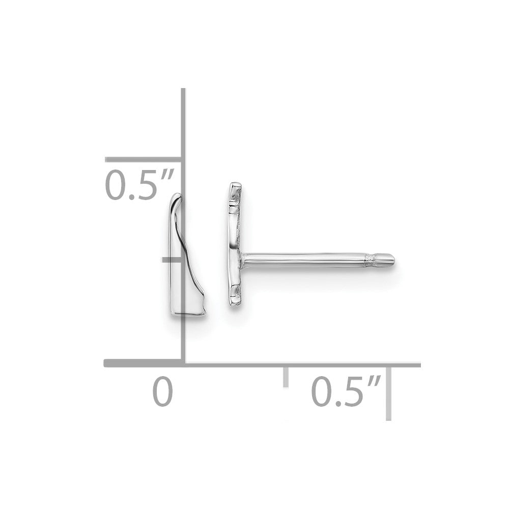 Sterling Silver/Rhodium-plated Delaware State Earrings