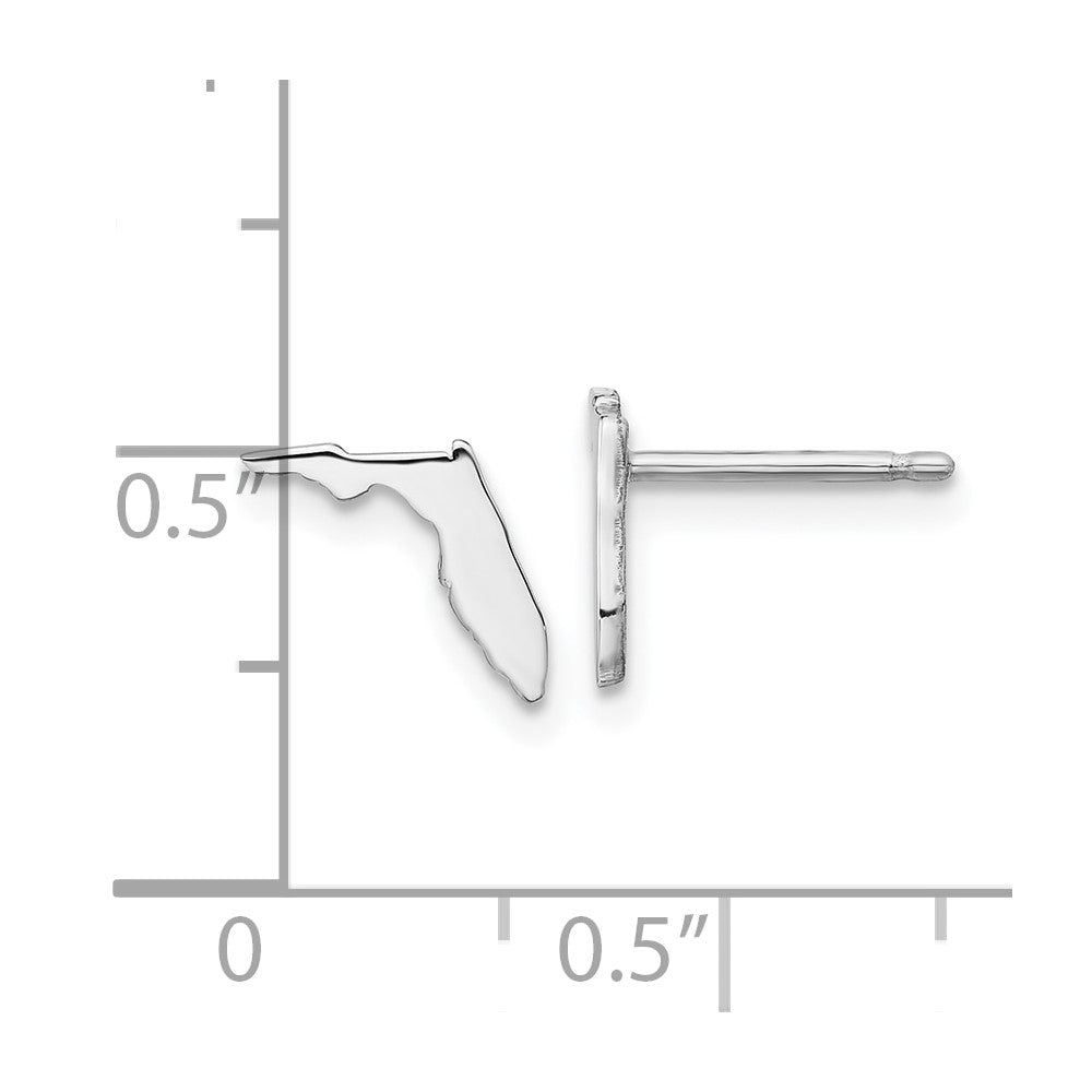 Sterling Silver/Rhodium-plated Florida State Earrings