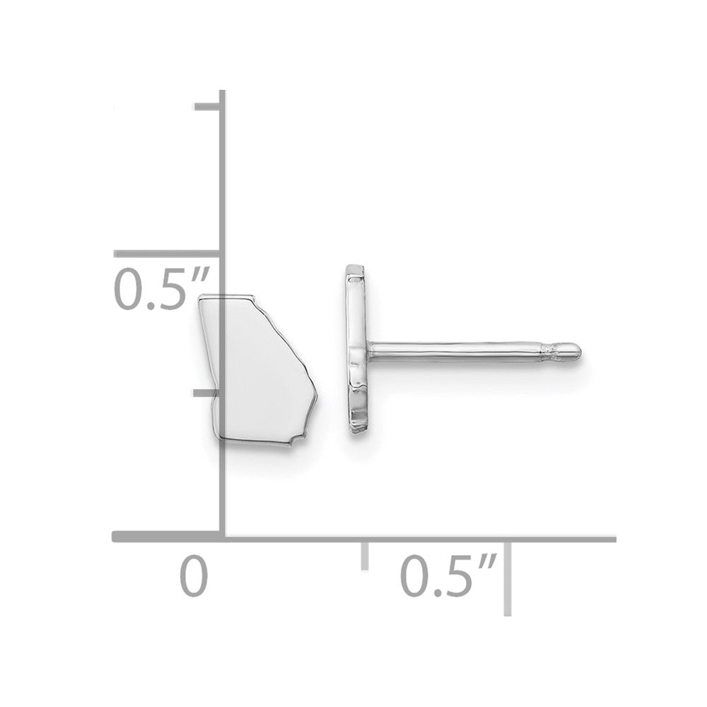 Sterling Silver/Rhodium-plated Georgia State Earrings